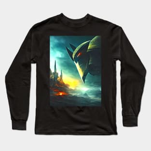 Human/Alien War - Capitol Invasion - AI Generated Sci Fi Concept Art - Long Sleeve T-Shirt